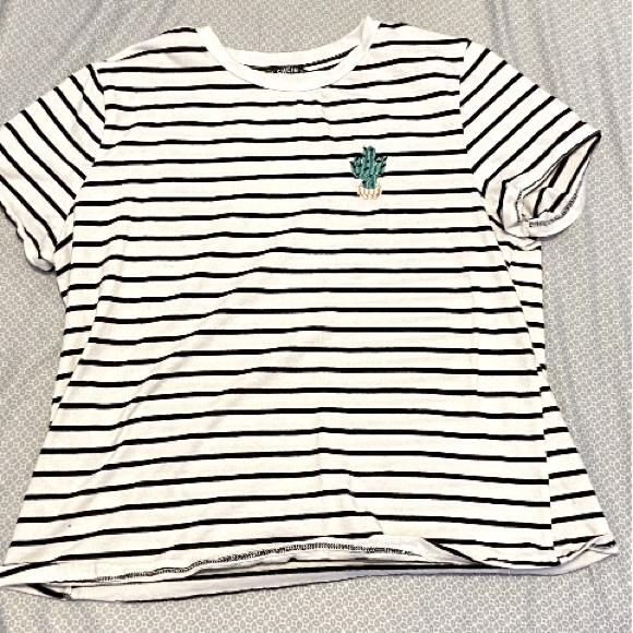 black and white cactus t shirt - Picture 1 of 2